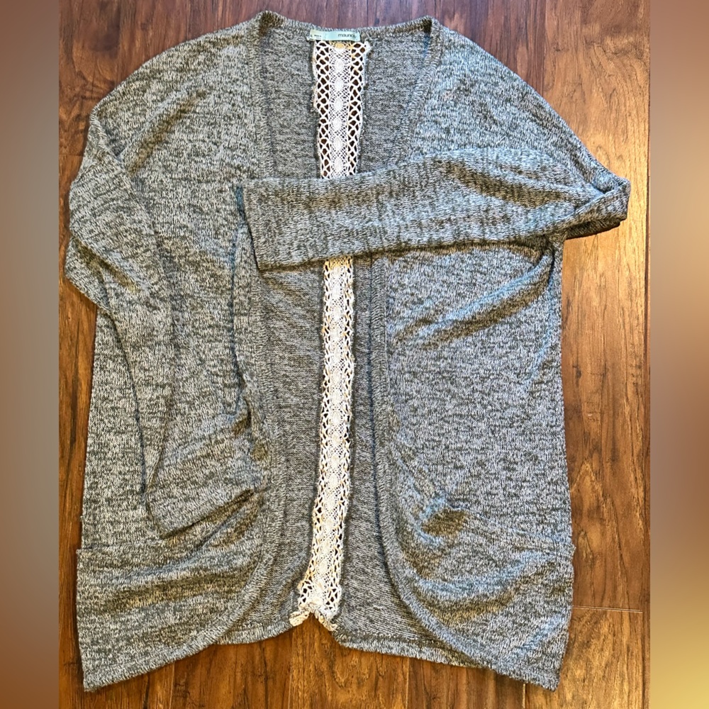 Maurices Gray Cardigan with Lace Detail
